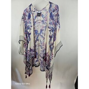 CG-L-CG Women's beach cover, Kimono, one size, tropical floral print